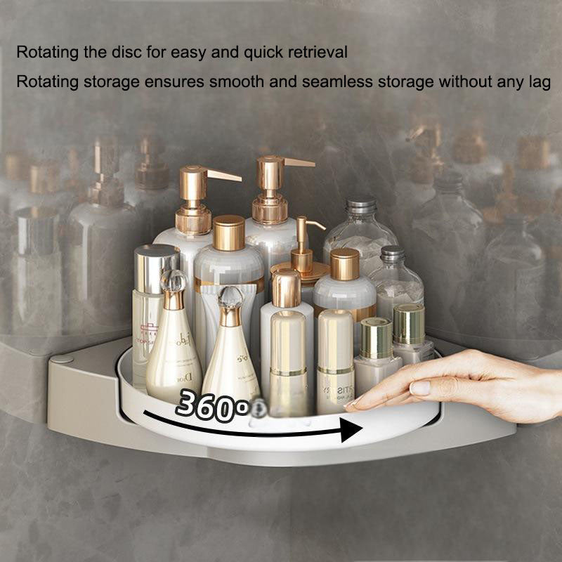 Rotating toilet triangle storage rack wall mounted bathroom toilet no drilling wall corner shower gel storage rack - V.I.P Digital Presence