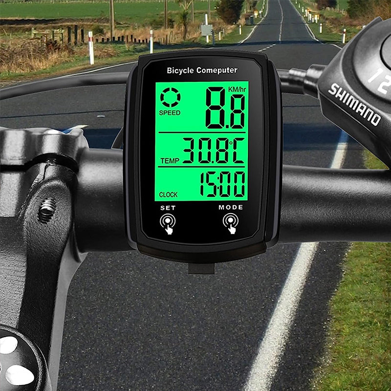 Wired LCD Digital Bicycle Computer - Speedometer and Odometer with Backlight, a Must - have Bike Accessory - V.I.P Digital Presence