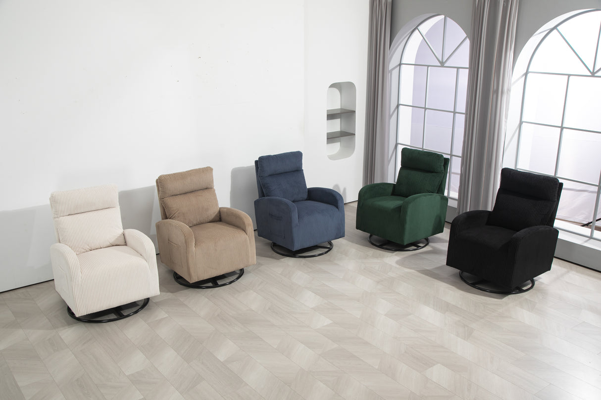 JiaDa Upholstered Swivel Glider.Flannel fabric.Rocking Chair for Nursery in Beige.Modern Style One Left Bag - V.I.P Digital Presence