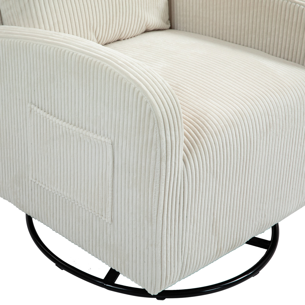 JiaDa Upholstered Swivel Glider.Flannel fabric.Rocking Chair for Nursery in Beige.Modern Style One Left Bag - V.I.P Digital Presence