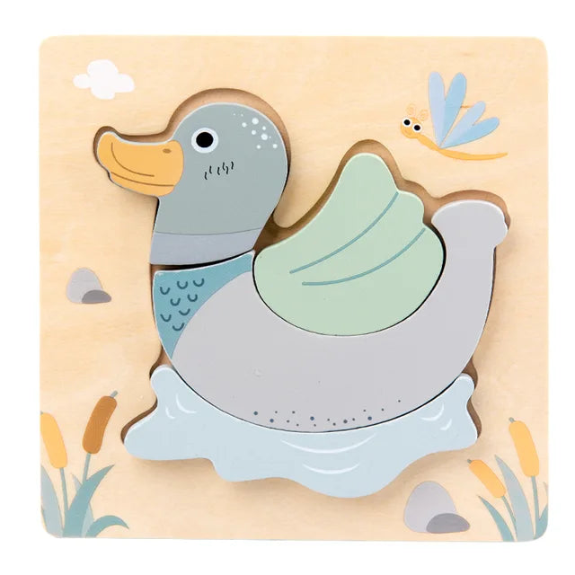 Wooden New Cartoon Animal Stereoscopic Plane Puzzle for Early Childhood Education Cognitive Puzzle Puzzle Toy - V.I.P Digital Presence