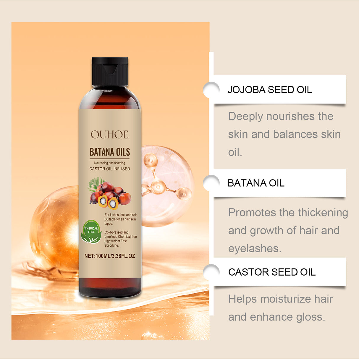 Batana Castor Oil Nourishes Scalp And Restores Dry Hair - V.I.P Digital Presence