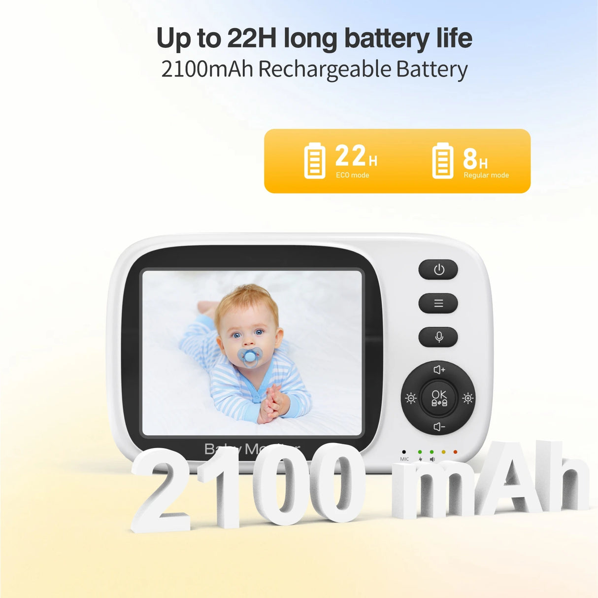 Video Baby Monitor 2.4G Wireless with 3.2 Inches LCD 2 Way Audio Talk Night Vision Surveillance Security Camera Babysitter - V.I.P Digital Presence