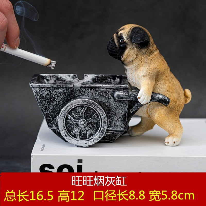 Puppy ashtray creative personality trend anti-fly ash home living room office anti-smoke resin ornaments - V.I.P Digital Presence