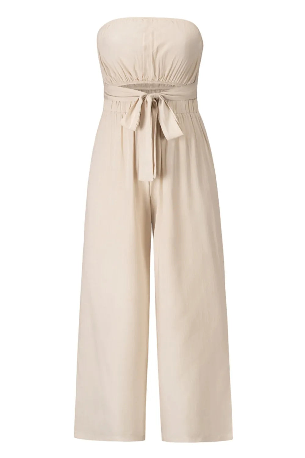 Tied Cutout Tube Wide Leg Jumpsuit - V.I.P Digital Presence