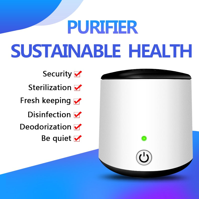 Mini Portable Ozone Generator Air Purifier Ionizer Cleaner Remover Odour Cigarette Smell Bacteria Fridge Car Cabinet - V.I.P Digital Presence