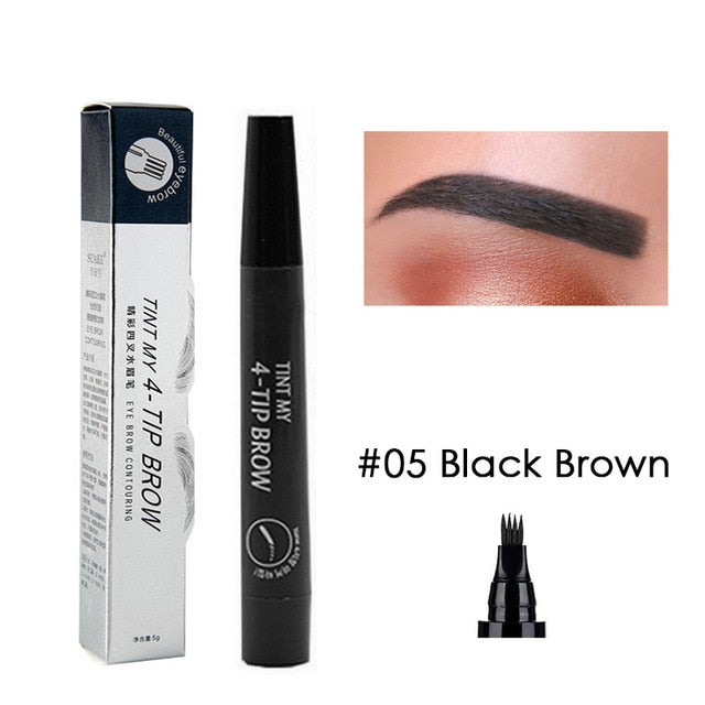 Eyebrow Tint 4 Tip Liquid Brow 5 Colors Pen Makeup Paint Eyebrow Liner Pen Cosmetics Waterproof Tool Microblade - V.I.P Digital Presence