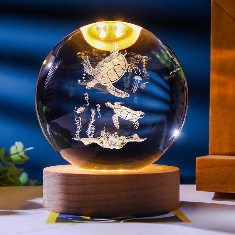 Starry Sky 3D Micro Landscape Crystal Ball Home Desktop Creative Interior Carving White Crystal Ball Ornament Craft Gift product - V.I.P Digital Presence