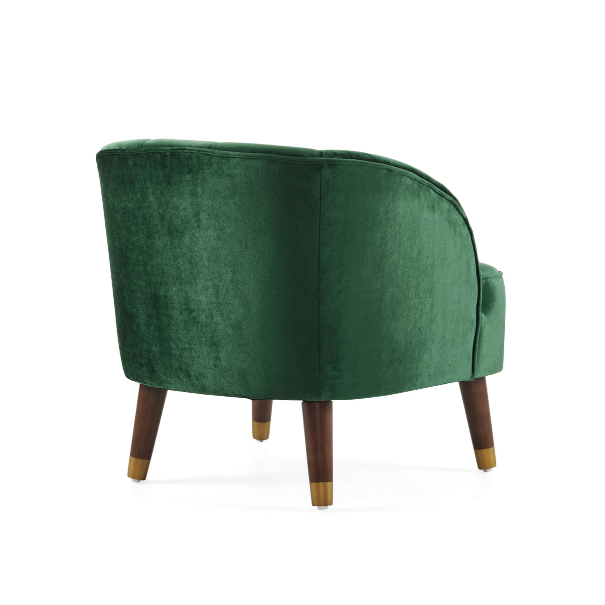 Upholstered Barrel Accent Chair With Wooden Legs - V.I.P Digital Presence