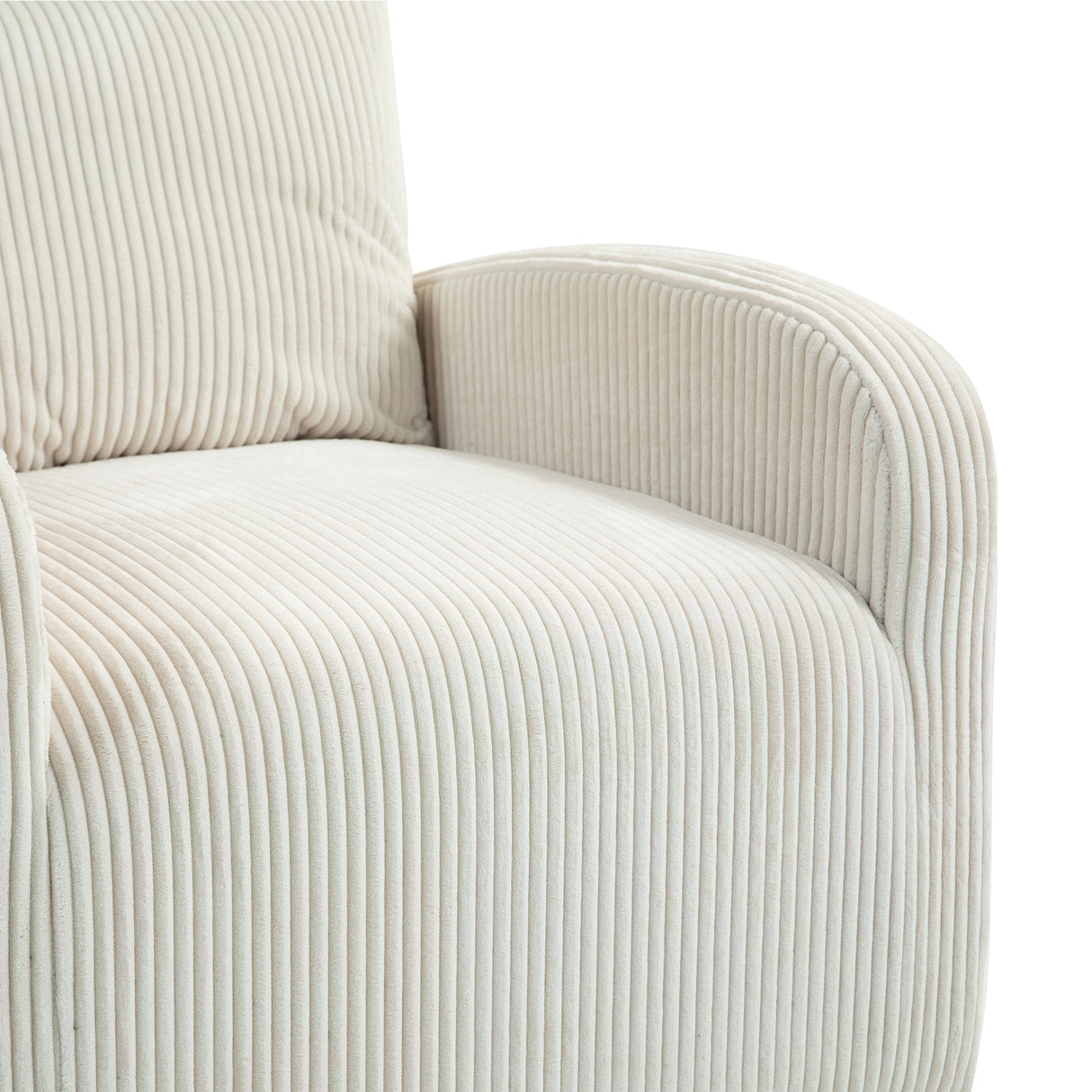 JiaDa Upholstered Swivel Glider.Flannel fabric.Rocking Chair for Nursery in Beige.Modern Style One Left Bag - V.I.P Digital Presence