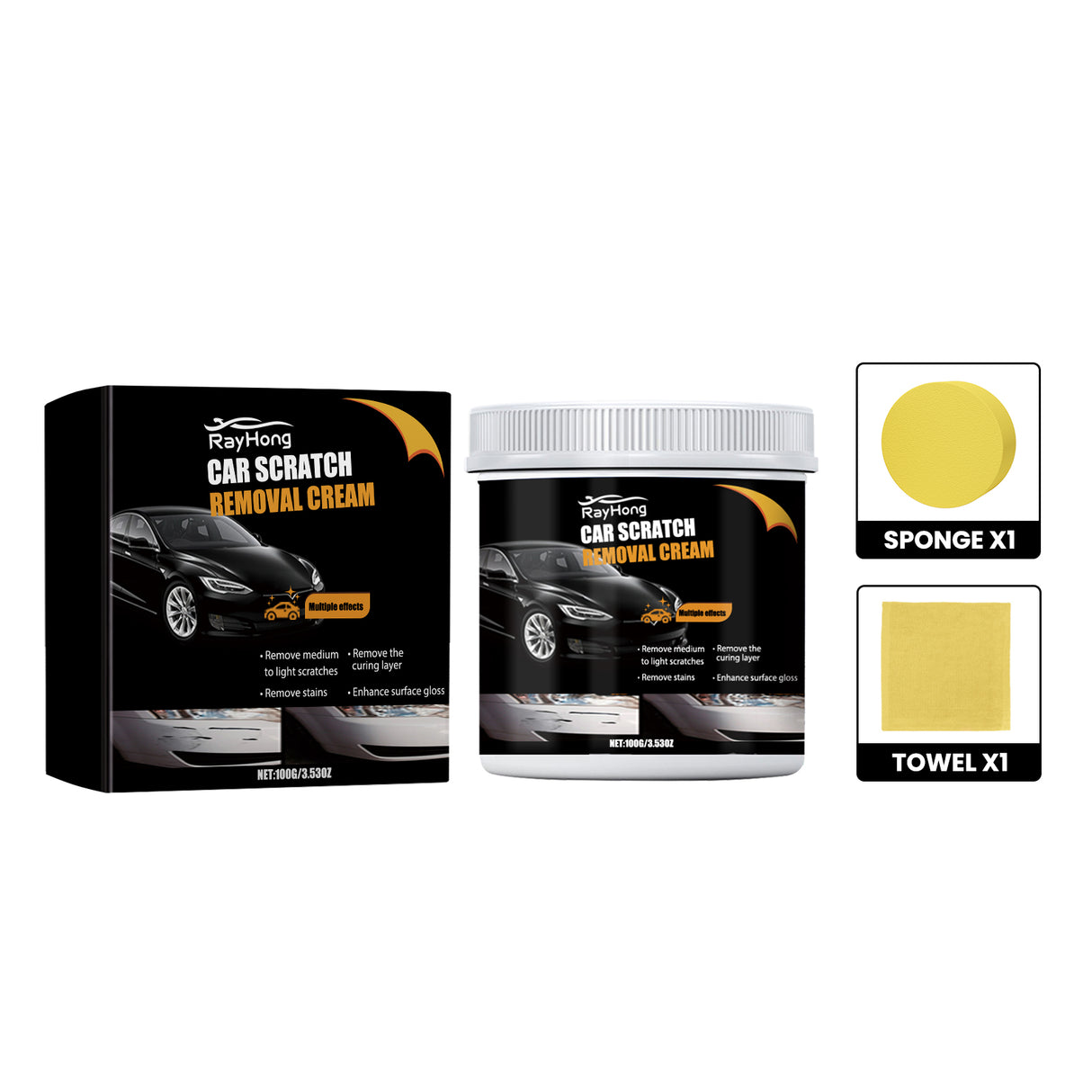 Car Scratch Removal Cream, Decontamination Dust Repair Car Paint Scratches Polishing Maintenance Refurbishment Coating Paste - V.I.P Digital Presence