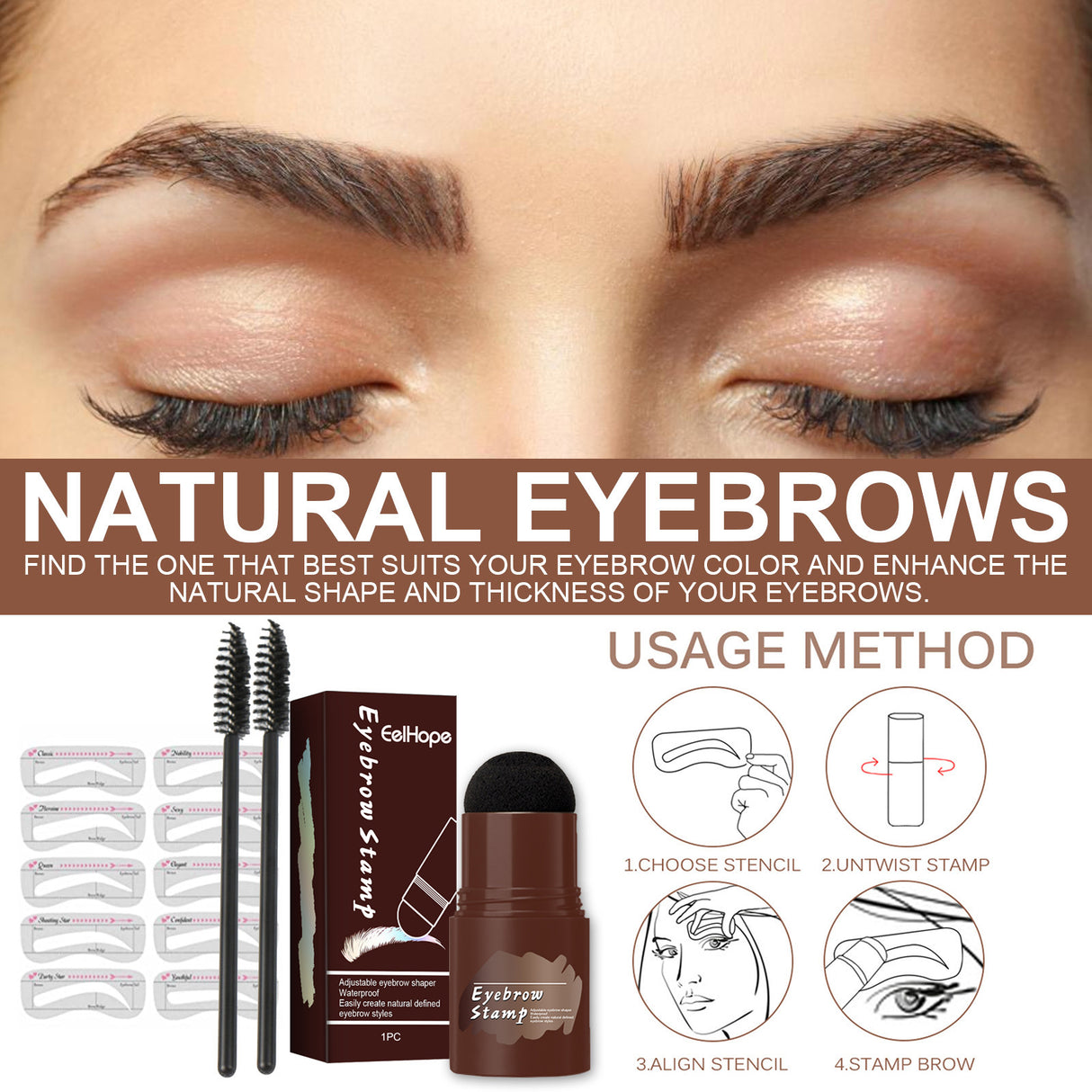Brow Print Set Quick Brow Makeup Lazy Hairline Powder Repair Natural Waterproof Contouring Shadow - V.I.P Digital Presence