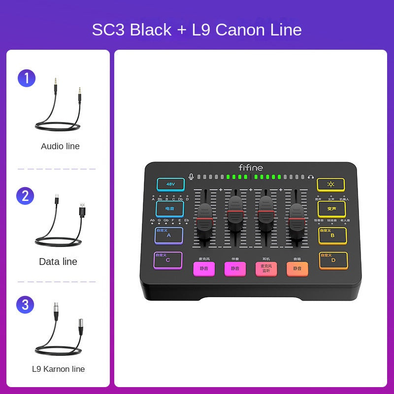Fifine Game Live Streaming Equipment SC3 Full Set USB External Sound Card Microphone Desktop Karaoke - V.I.P Digital Presence
