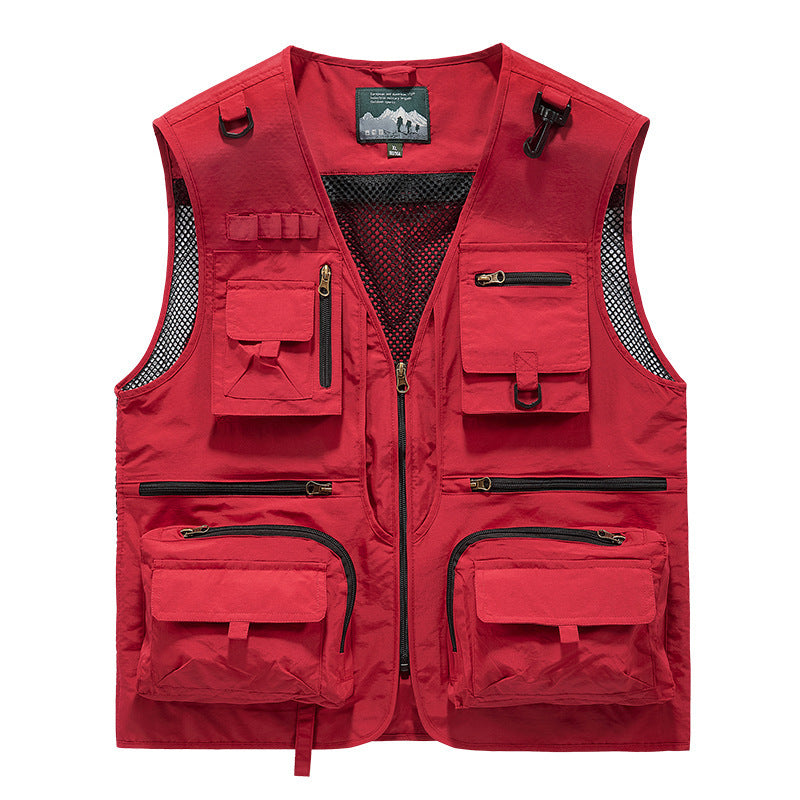Men’s Summer Tactical Vest: 14-Pocket, Mesh, Ideal for Hiking, Fishing, Photography & Work - V.I.P Digital Presence