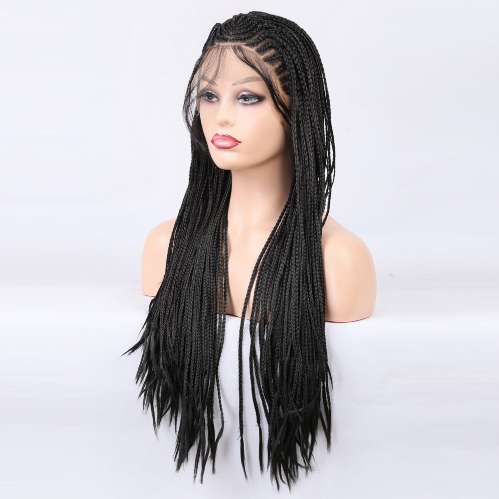 Braided Wigs Three Strand Lotus Dreadlocks Women's Chemical Fiber Front Lace Wig Headgear Lace Wigs - V.I.P Digital Presence