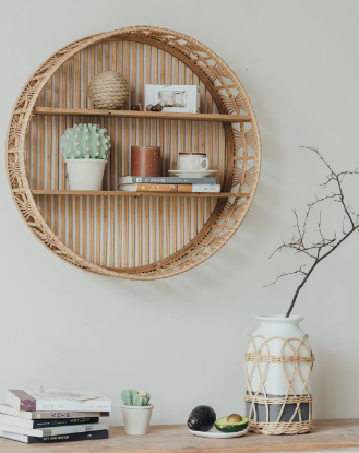 Weaving layer shelf storage rack background wall storage display shelf Bohemian style storage rack - V.I.P Digital Presence