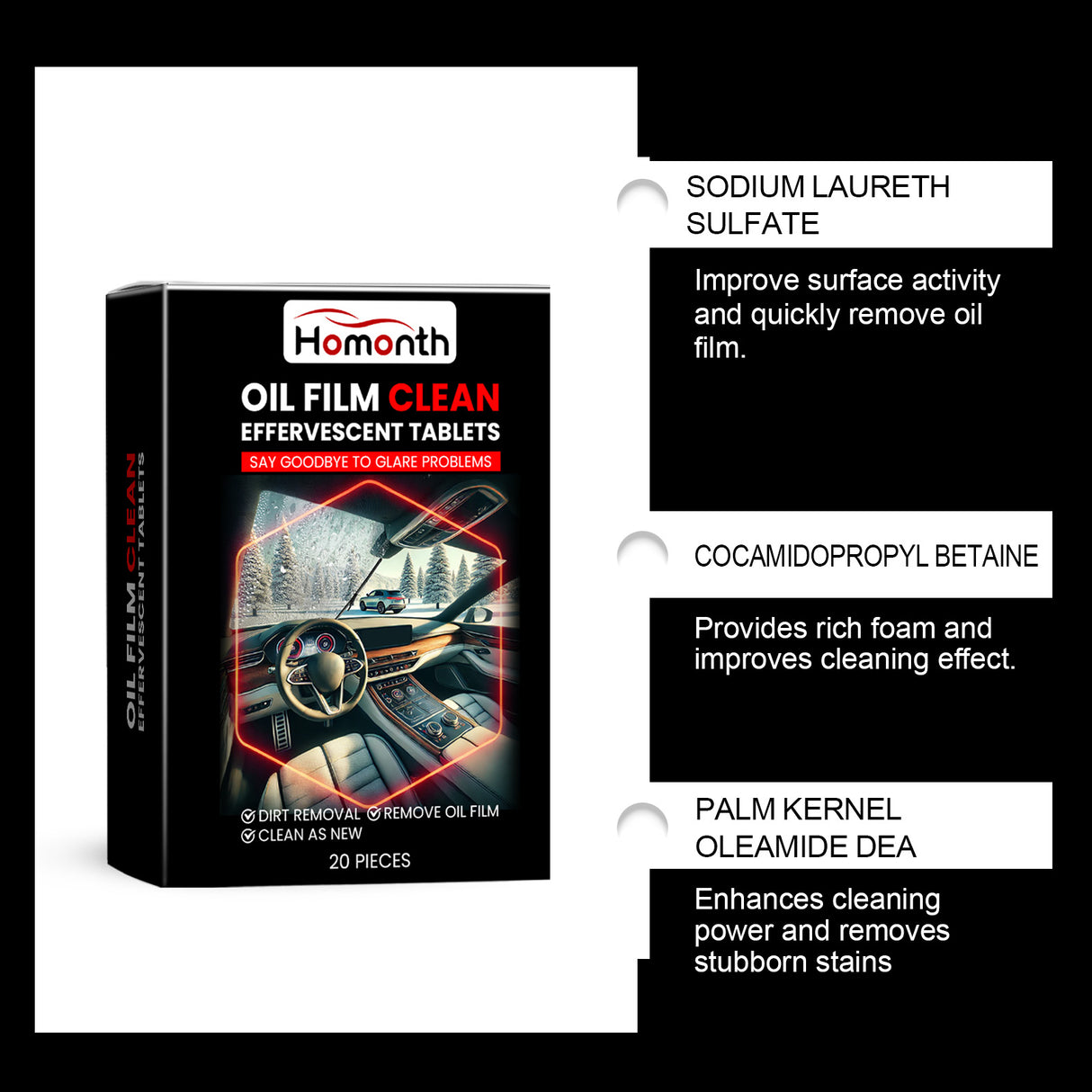 Automotive Windshield Oil Film Effervescent Tablet, Windshield Oil Film Stain Cleaning Effervescent Tablet - V.I.P Digital Presence