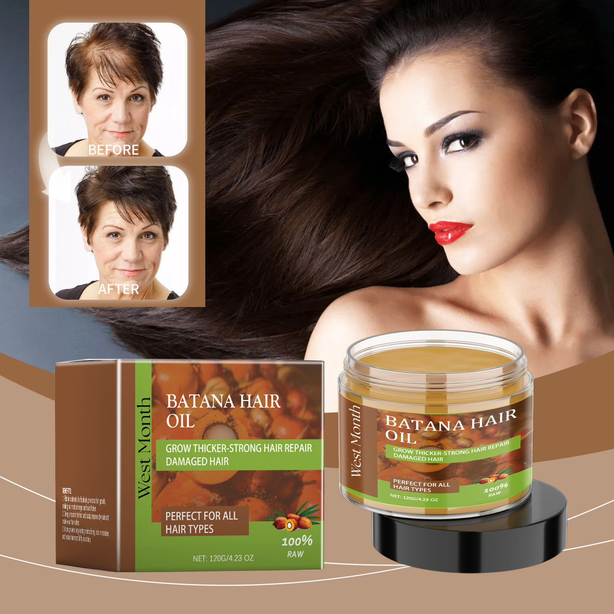 Batana Hair Care Oil, Moisturizing And Repairing Dry Hair, Soft And Smooth Hair Care Oil - V.I.P Digital Presence