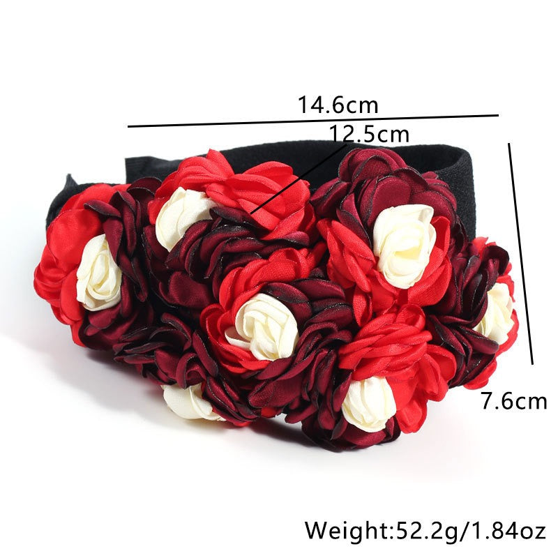 Handmade fabric side three-dimensional flower headband - V.I.P Digital Presence