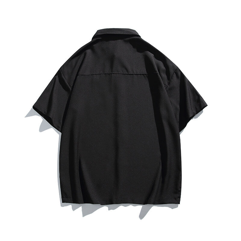 Simple letter embroidery casual short sleeved shirt men's half sleeved shirt - V.I.P Digital Presence