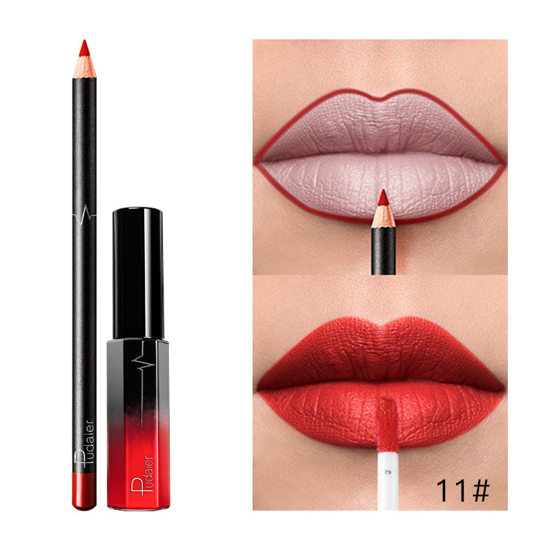 Pudaier 36 Color Matte Lip Gloss Lip Liner Matte Matte Lip Glaze Lipstick Pencil - V.I.P Digital Presence