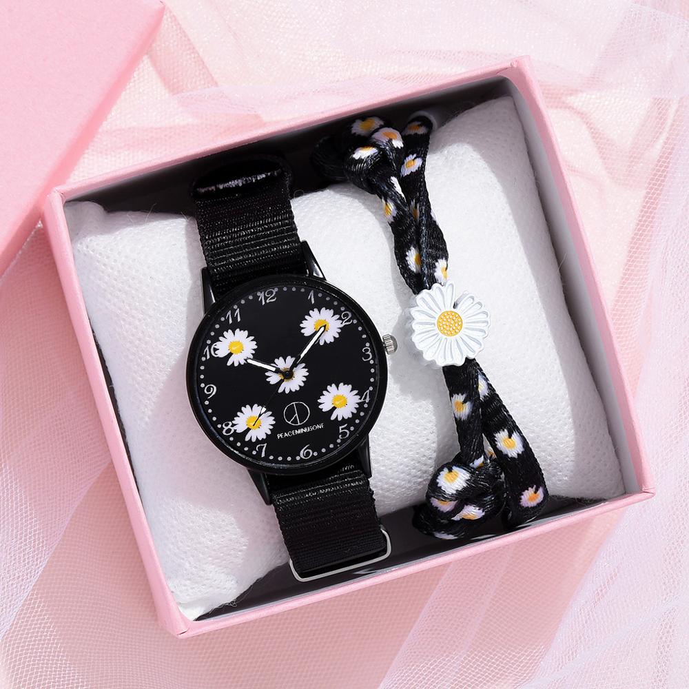 Fashion Daisy Flowers Nylon Band Watches For Women Casual Analog Quartz Wristwatches Women Watches Ladies Clock Relogio Feminino - V.I.P Digital Presence