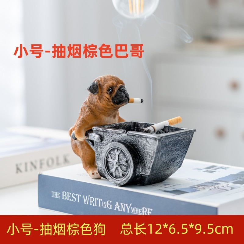 Puppy ashtray creative personality trend anti-fly ash home living room office anti-smoke resin ornaments - V.I.P Digital Presence