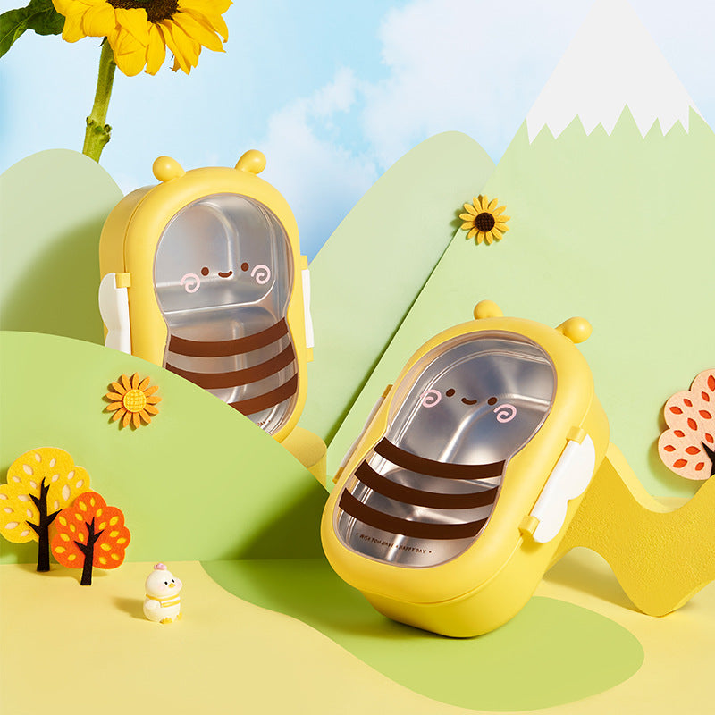 Food grade cute little bee stainless steel insulation compartment lunch box bento lunch box - V.I.P Digital Presence