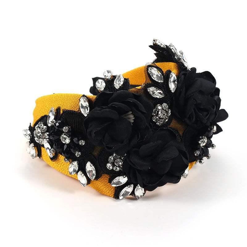 Handmade fabric three-dimensional flower embroidery headband - V.I.P Digital Presence