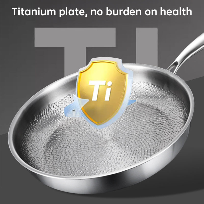 German uncoated pure titanium frying pan with fish - scale hammer pattern. Non - stick, ideal for household steak frying, a piec - V.I.P Digital Presence