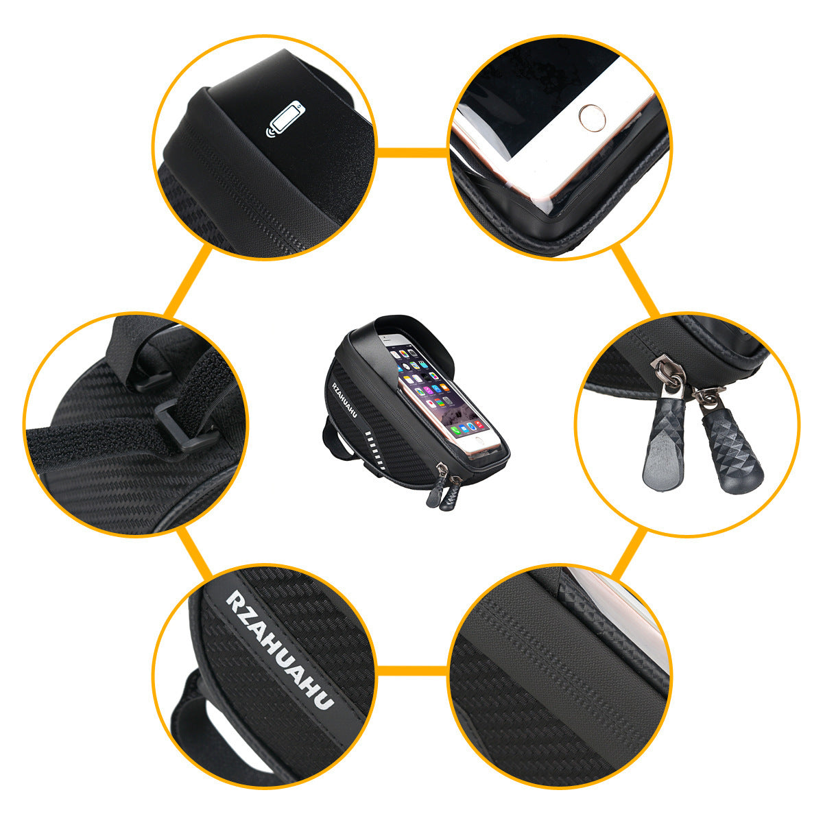 Bicycle Bag Front Beam Bag Car Front Bag Beam Upper Tube Bag Mobile Phone Bag Mountain Road Bike Bicycle Riding Equipment