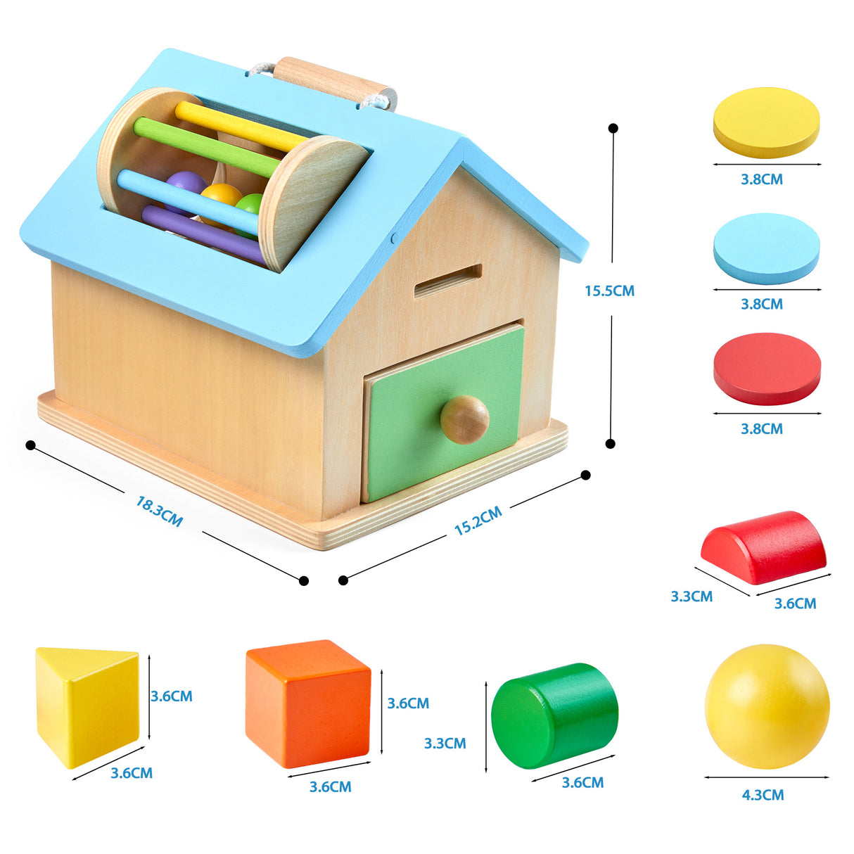 Montessori teaching aids 0-3 baby early education busy house wooden shape matching house drawer box puzzle toy - V.I.P Digital Presence