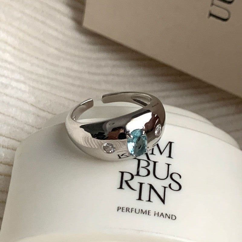 Dopamine love colored zircon diamond ring female niche index finger high-end fashion personality open ring - V.I.P Digital Presence