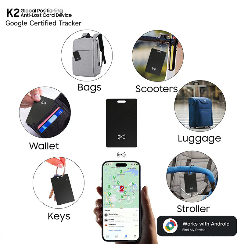 Android Bluetooth Tracker Card. Supports Google Find My. Locate keys, luggage, pets. - V.I.P Digital Presence