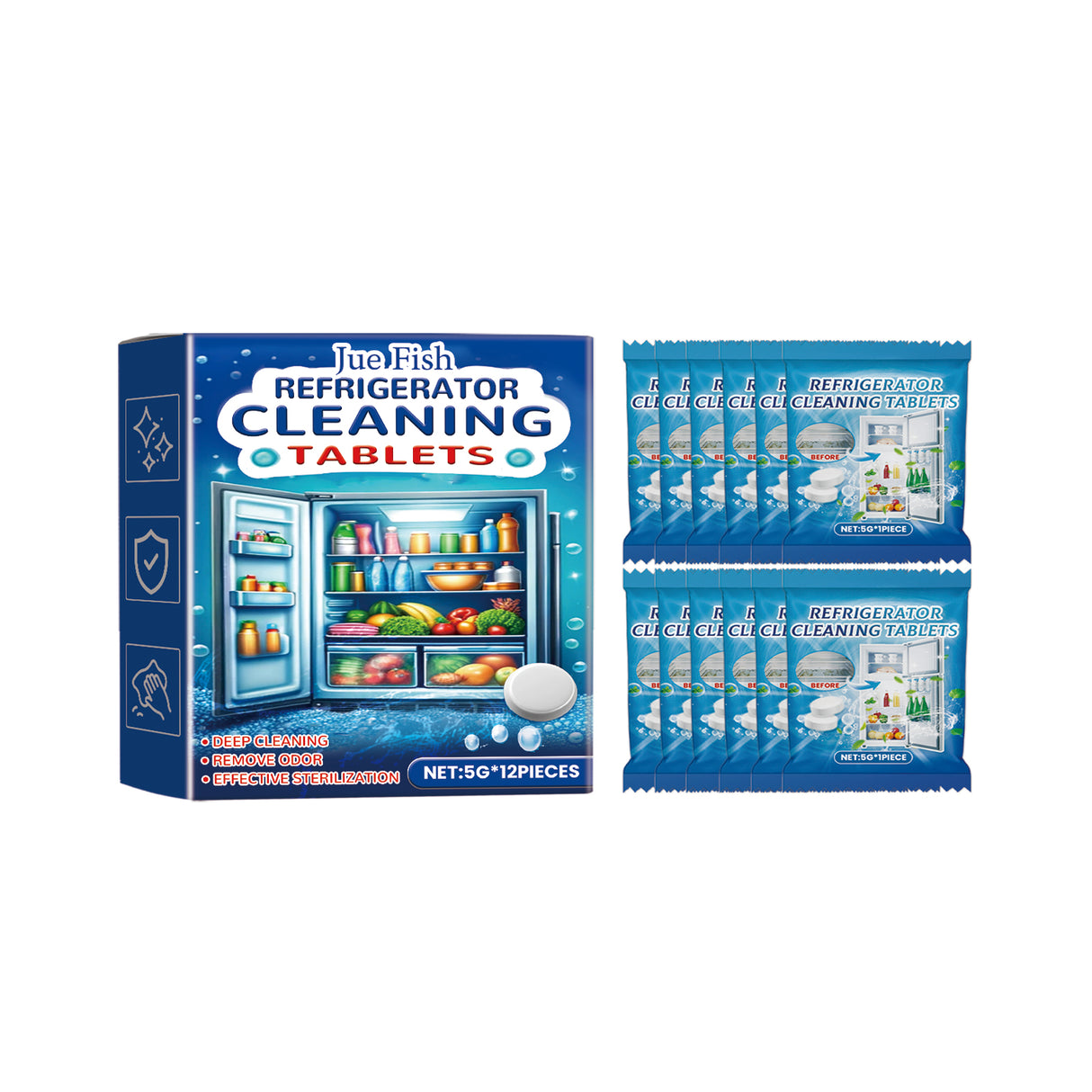 Refrigerator Cleaning Effervescent Tablet Kitchen Refrigerator Cleaning Anti-Oil Anti-Odor Multi-Purpose Cleaning Tablet - V.I.P Digital Presence