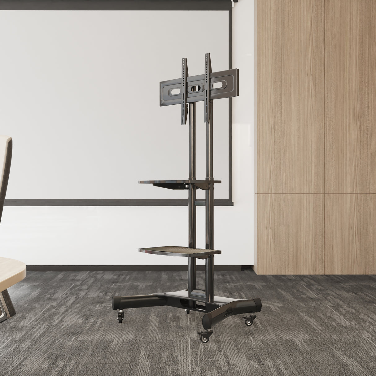 FANCO Universal Rotating TV Stand, suitable for 32-80 inch TVs, adjustable tilt height, maximum VESA 600x400mm (black) - V.I.P Digital Presence