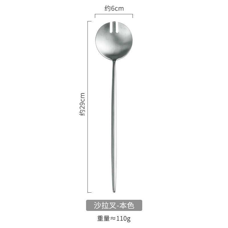 304 stainless steel salad spoon fork ins style Portuguese split spoon fork hotel shared spoon - V.I.P Digital Presence