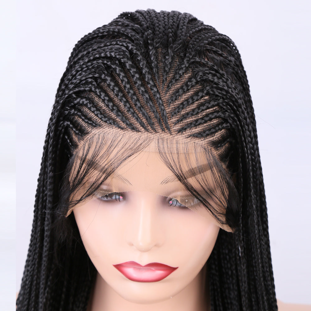Lace Front Wig Braided Wigs Braiding Hair For Black Women Long Cosplay Synthetic Box Braid Wig - V.I.P Digital Presence