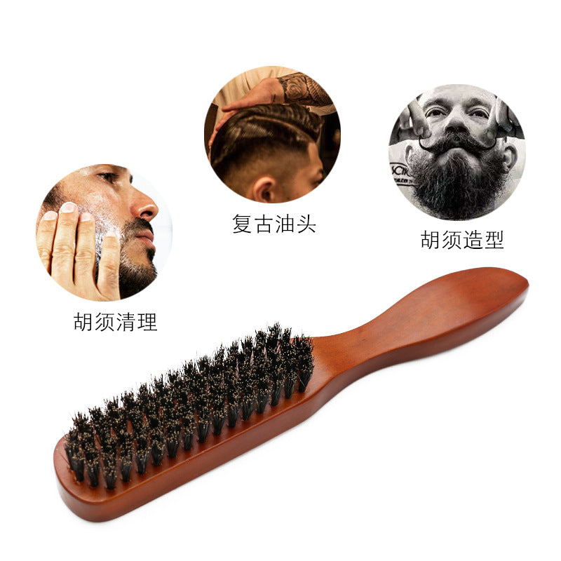 Beard Brush for Styling and Grooming, Hair Salon Cleaning Brush, Broken Hair Sweeper, Solid Wood Bristle Beard Comb, Pomade Brush - V.I.P Digital Presence