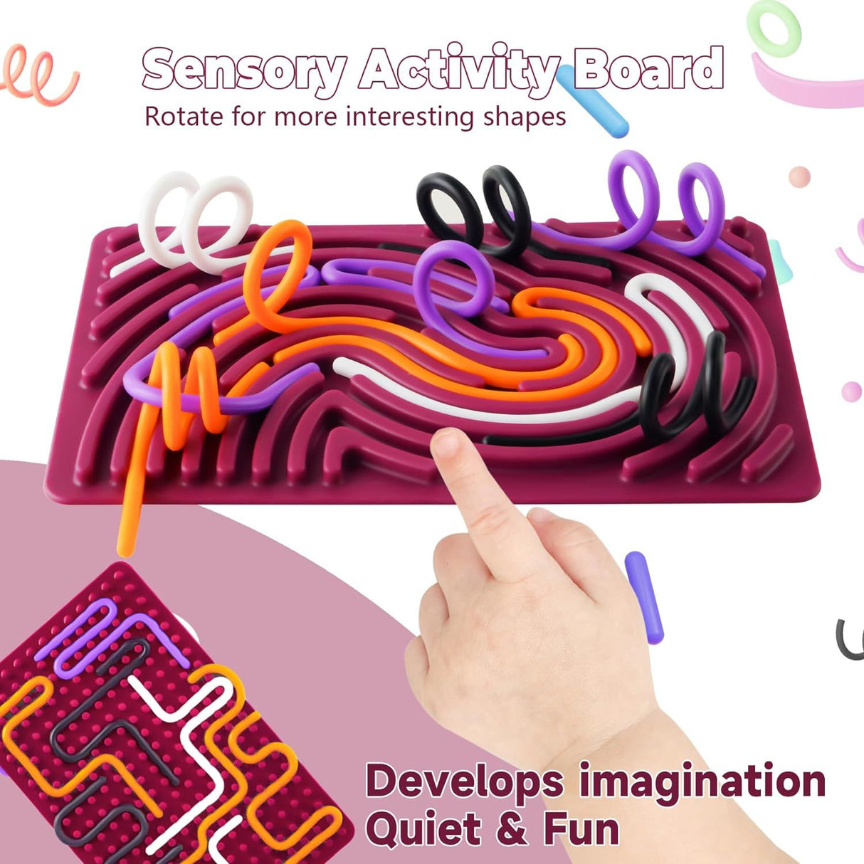 Sensory Activity Board, Silicone Calm Down Toy, Stress, Silent, Mindfulness For Kids 3+ Anxiety Relief, Sensory Board - V.I.P Digital Presence