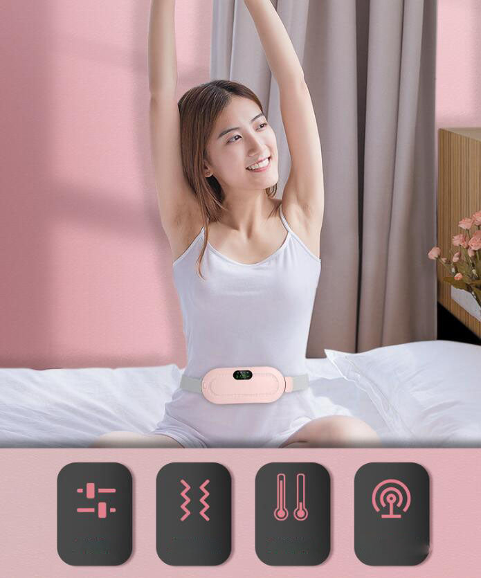 Waist Massager Warm Palace Belt Electric Heating Uterus Acupoints Vibrating Massage Relieve Menstrual Pain Portable USB Charging - V.I.P Digital Presence
