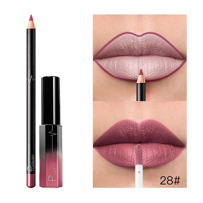 Pudaier 36 Color Matte Lip Gloss Lip Liner Matte Matte Lip Glaze Lipstick Pencil - V.I.P Digital Presence