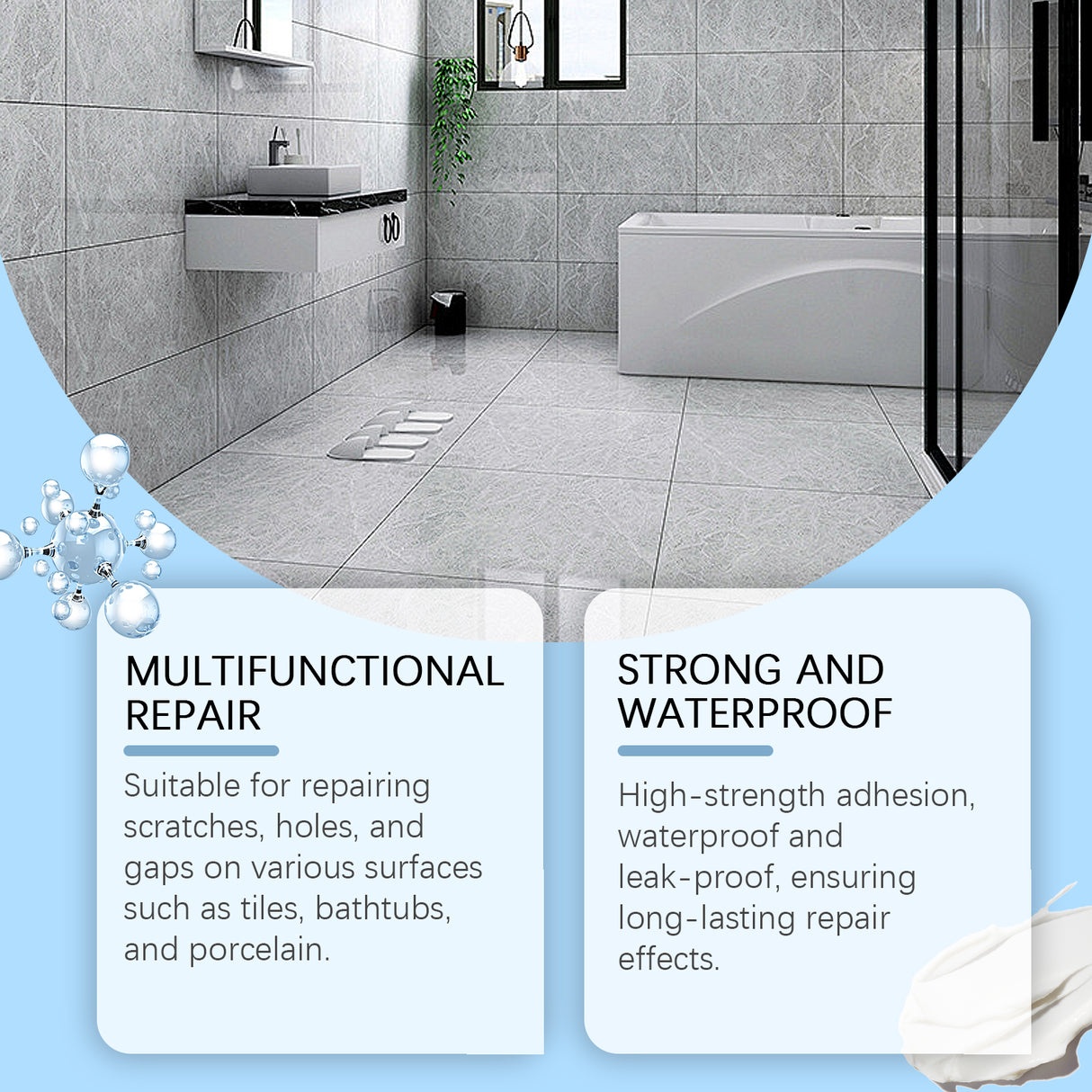 Tile Repair Glue, Living Room Bathroom Wall Tile Repair Leak Gap Waterproof Sealing Tile Repair Glue - V.I.P Digital Presence