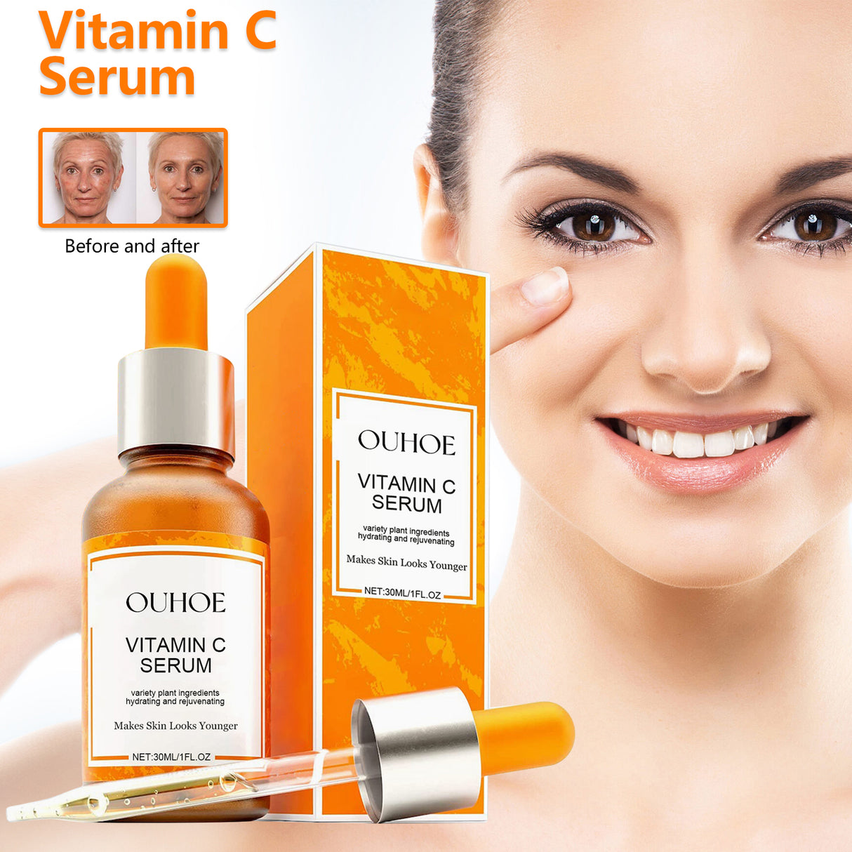 Vitamin C Face Serum, Lighten Fine Lines And Tighten Facial Skin Anti-Aging Serum - V.I.P Digital Presence