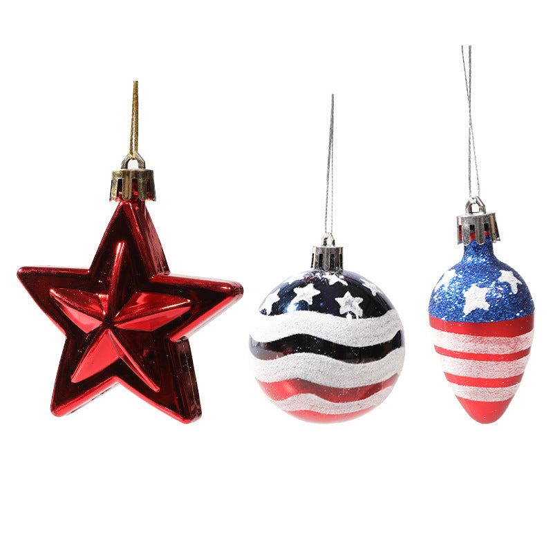 Christmas Ball Independence Day Decoration Hanging Ball Christmas Tree Decoration Prop American Plastic Ball Set - V.I.P Digital Presence