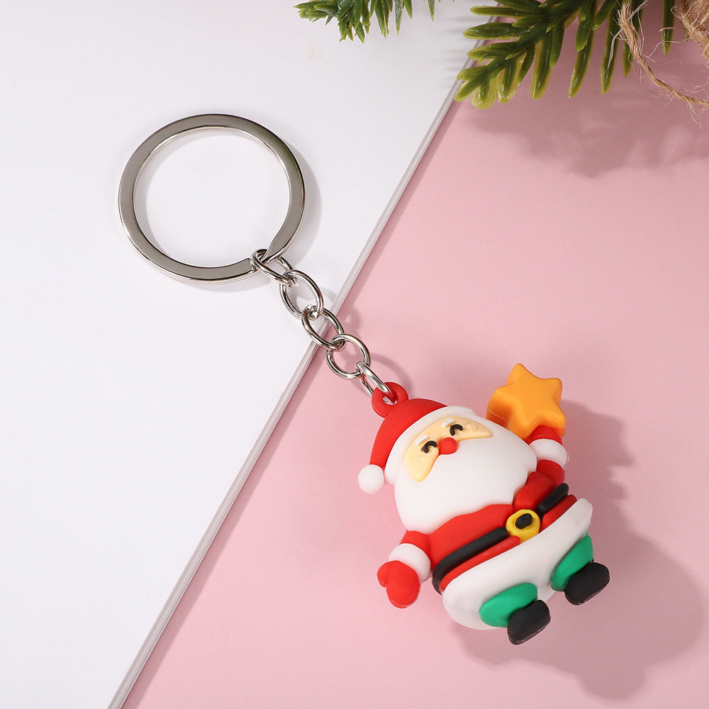 Christmas series keychains cute cartoon soft rubber dolls creative three-dimensional Santa Claus pendants small gifts - V.I.P Digital Presence