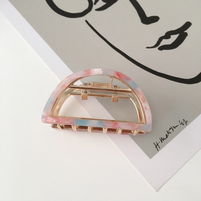 Chic Geometric Acetate Hair Claw Clamps Metal Hair Crab Women Girls Hair Clip Leopard Hairpin Hair Crab Hair Accessories - V.I.P Digital Presence