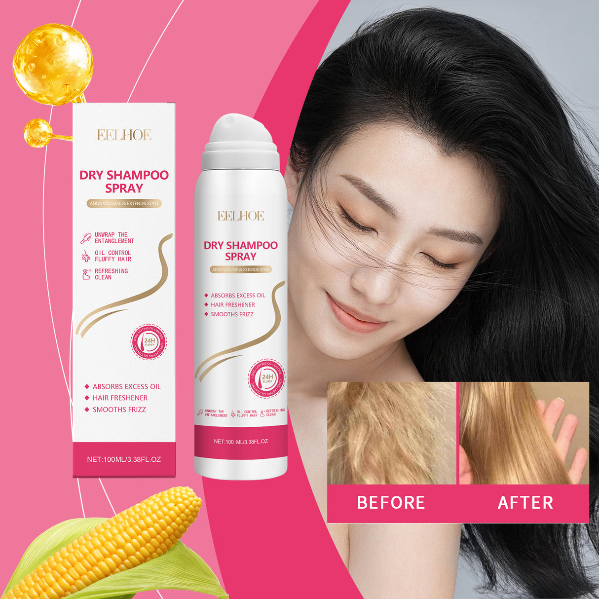 Dry Hair Spray Lazy Fluffy Hair Gel Refreshing Degreasing Hair Leave-In Styling Long Duration Dry Hair Spray - V.I.P Digital Presence