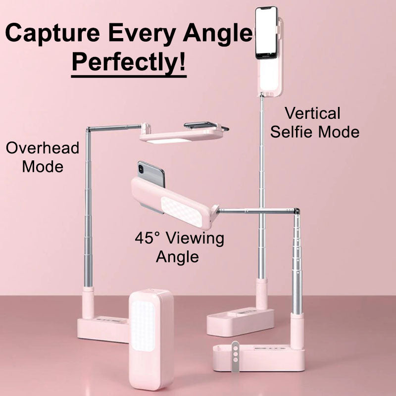 Portable Retractable Wireless Dimmable LED Selfie Fill Light Lamp For Live Video Phone Holder Stand - V.I.P Digital Presence