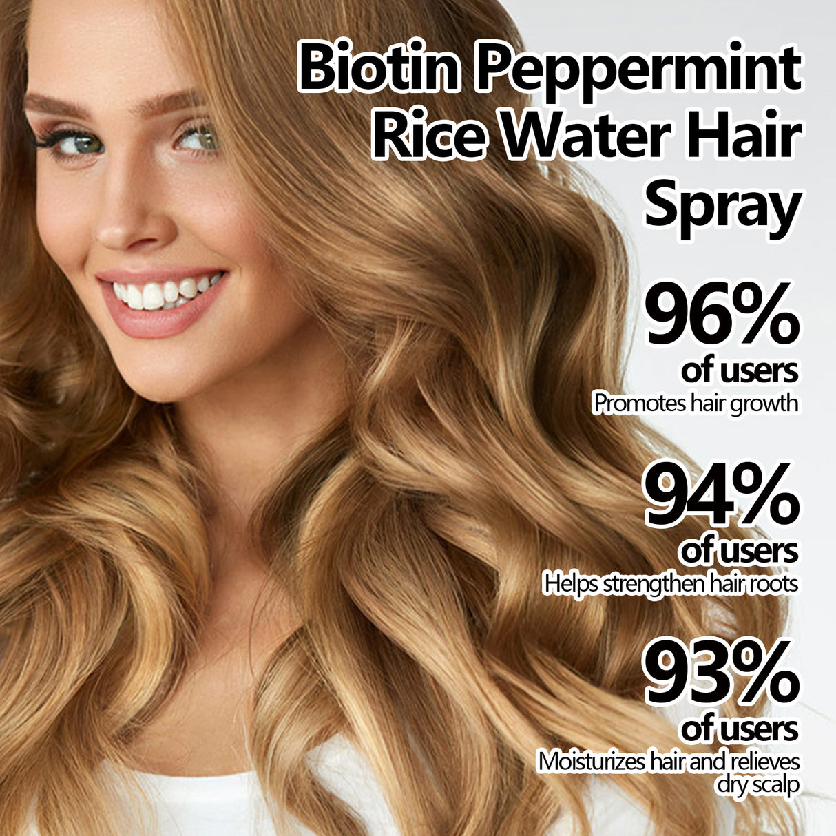 Biotin Peppermint Rice Water Hair Spray, Repair Dry Hair Soft Hair Thick Hair Flexible And Nourishing Hair - V.I.P Digital Presence